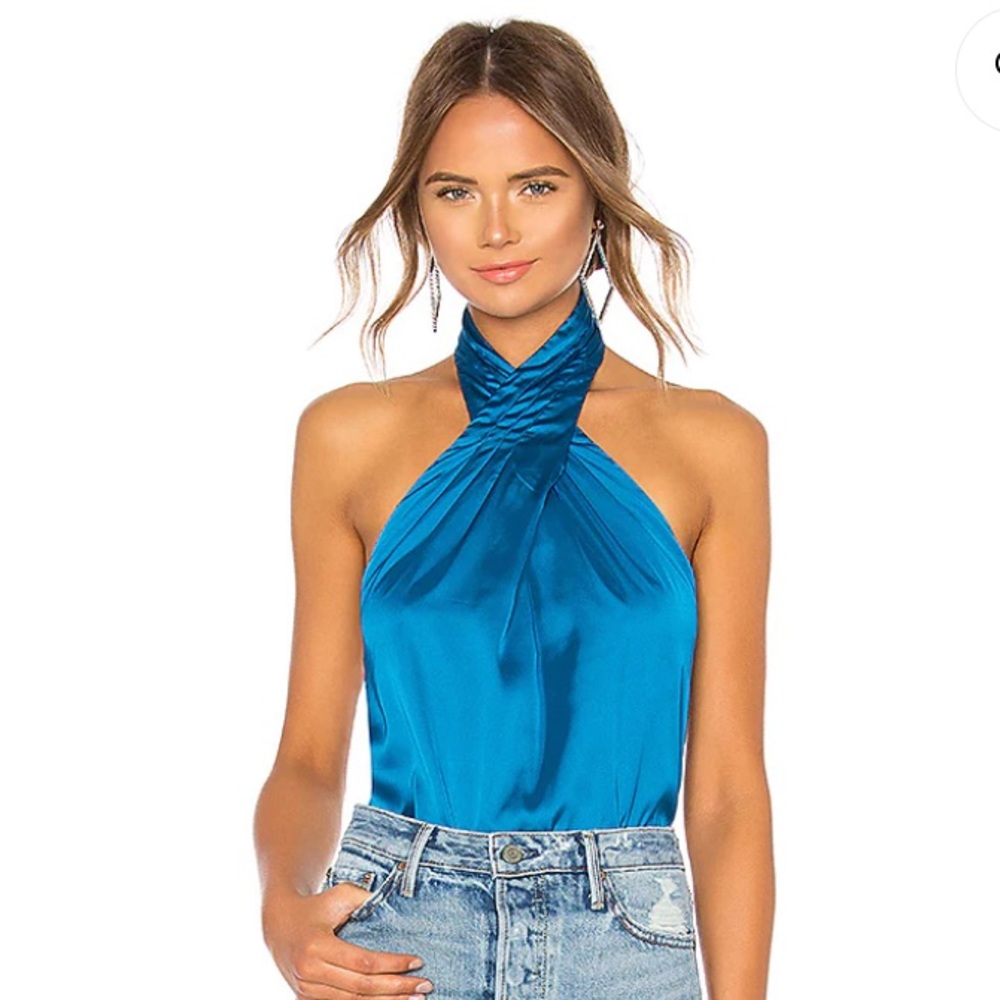 Revolve halter silk top